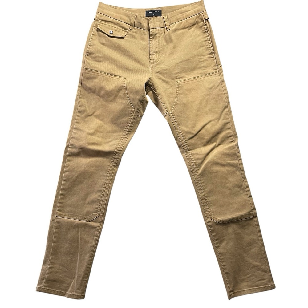 Richie Le Mens Double Knee Work Pants 30 Tan Khaki Streetwear Utility Trousers
